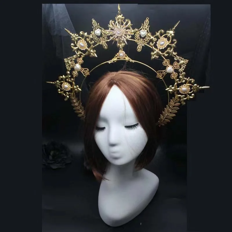 DIY Kit Material package Lolita Virgin Gothic Halo Crown Goddess Headpiece Headband Vintage Mary Baroque Tiara Headwear
DIY Kit Material package Lolita Virgin Gothic Halo Crown Goddess Headpiece Headband Vintage Mary Baroque Tiara Headwear