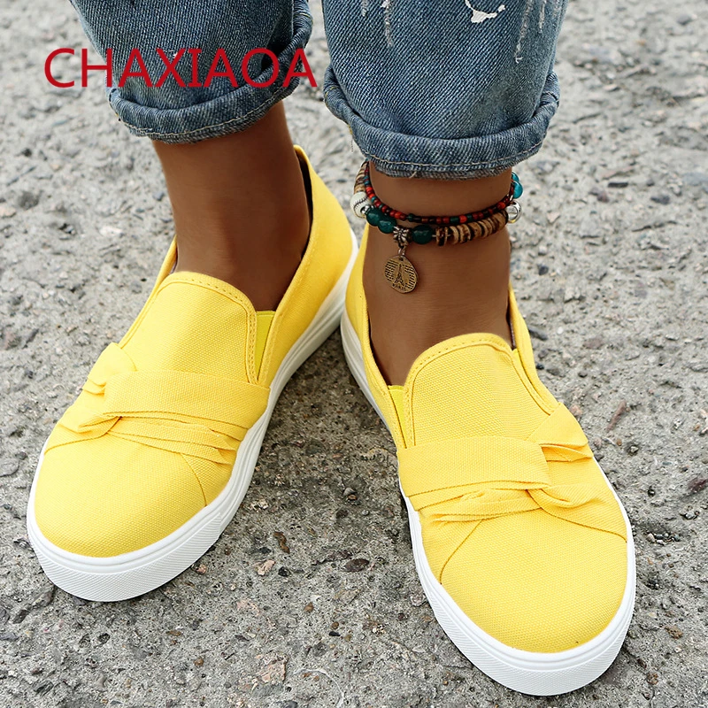 

CHAXIAOA Bow-Knot Designer Casual Loafers for Women 2021 Creeper Platform Flats Shoes Moccasin Woman Slip On Sneaker Espadrilles