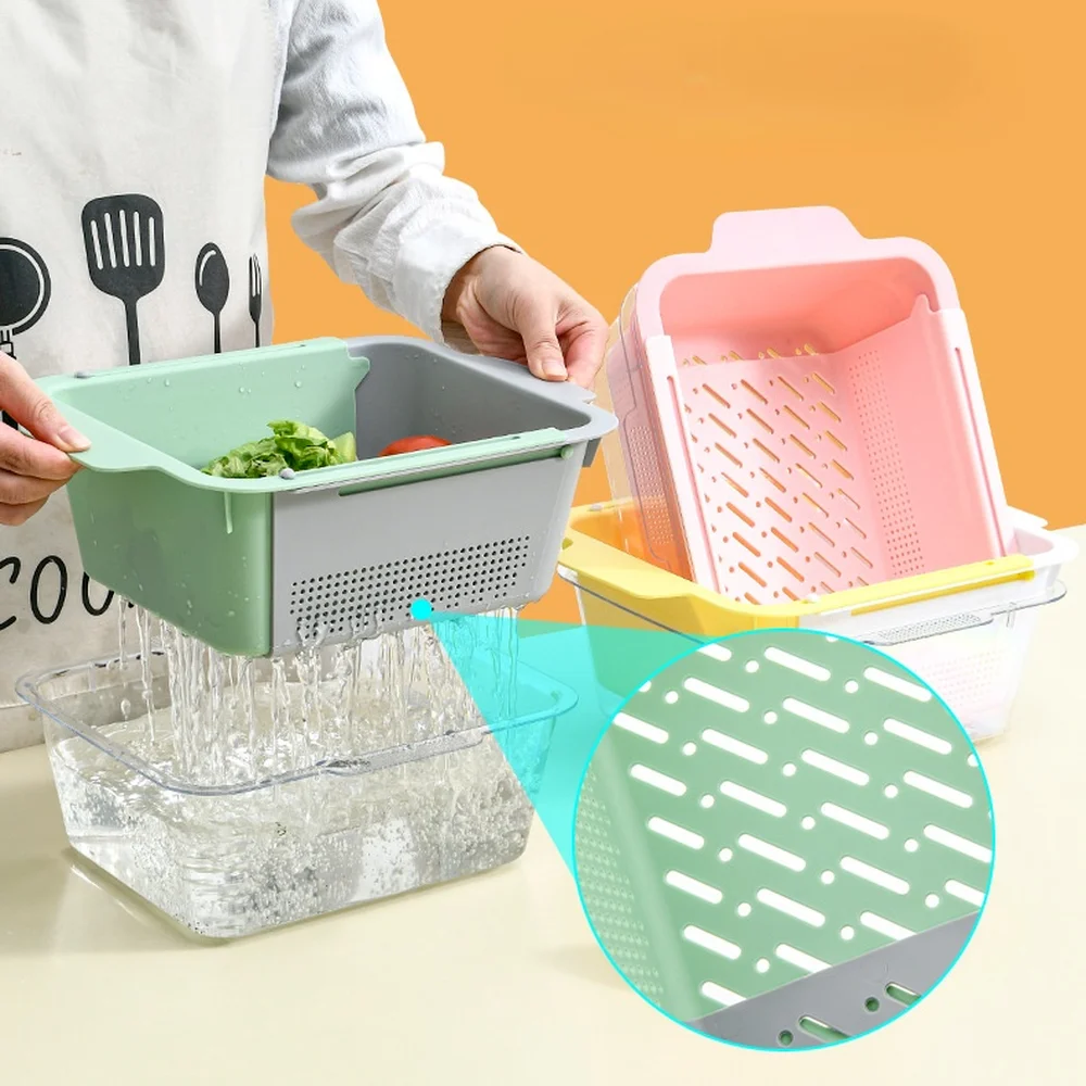 Creative Double-layer Hollow Drain Storage Basket For Washing Fruit And Vegetable Basket Household Kitchen Storage Accessories
Creative Double-layer Hollow Drain Storage Basket For Washing Fruit And Vegetable Basket Household Kitchen Storage Accessories