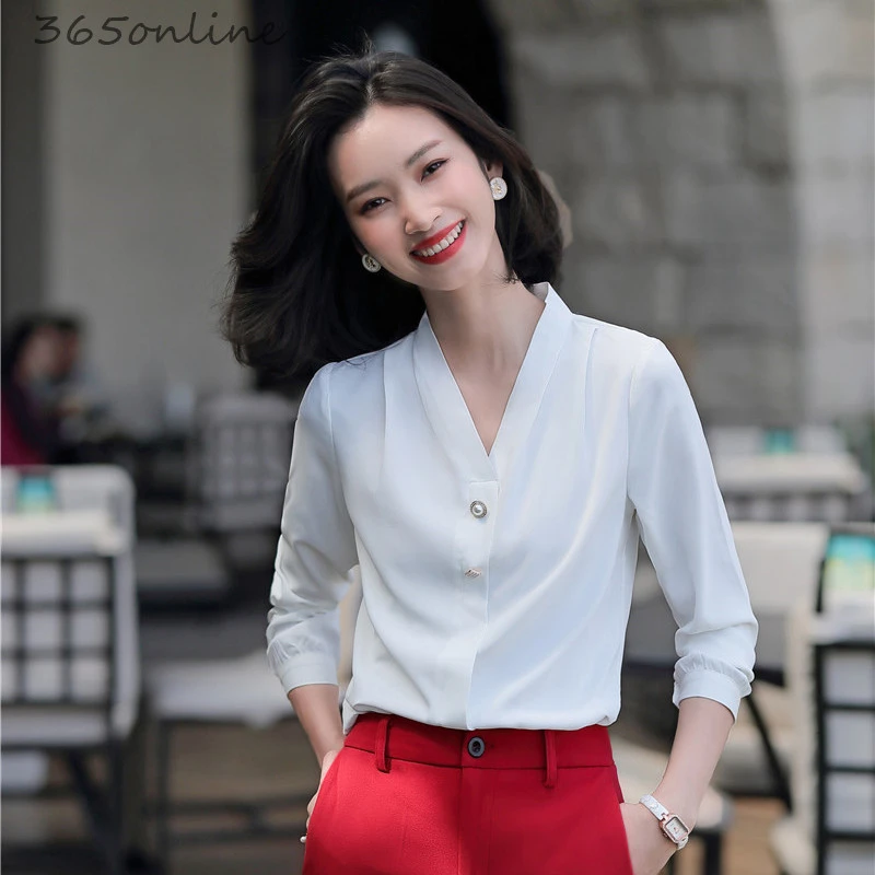 Novelty White Formal Uniform Styles Long Sleeve Blouses and Shirts for Women Business Work Wear Spring Summer Chiffon Blouse
Novelty White Formal Uniform Styles Long Sleeve Blouses and Shirts for Women Business Work Wear Spring Summer Chiffon Blouse