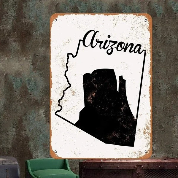 Artistic tinplate painting Arizona State Metal Tin Sign 12 X 8 Inches Vintage Wall Decor
Artistic tinplate painting Arizona State Metal Tin Sign 12 X 8 Inches Vintage Wall Decor