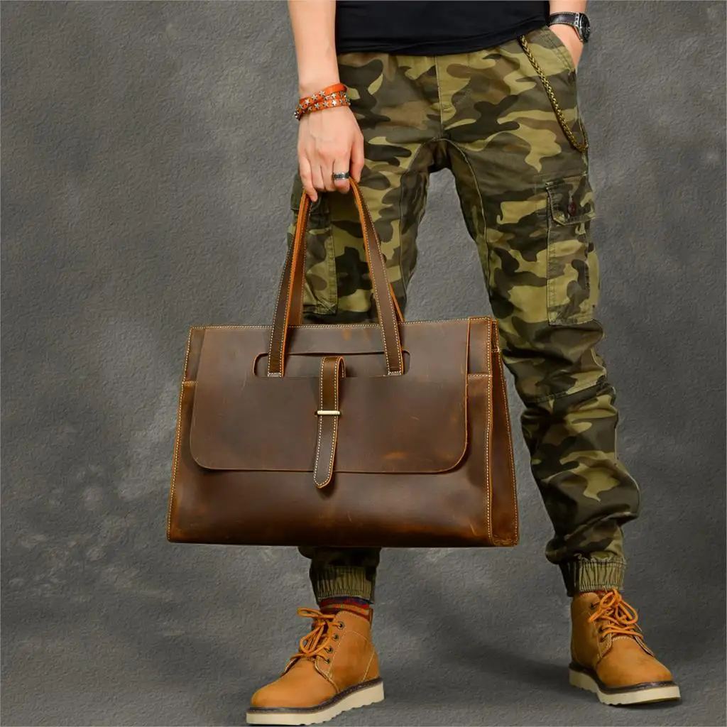 Men Briefcase Bag Crazy Horse Leather Shoulder Messenger Bags Famous Brand Business Office Handbag for 14 inch Laptop
Men Briefcase Bag Crazy Horse Leather Shoulder Messenger Bags Famous Brand Business Office Handbag for 14 inch Laptop