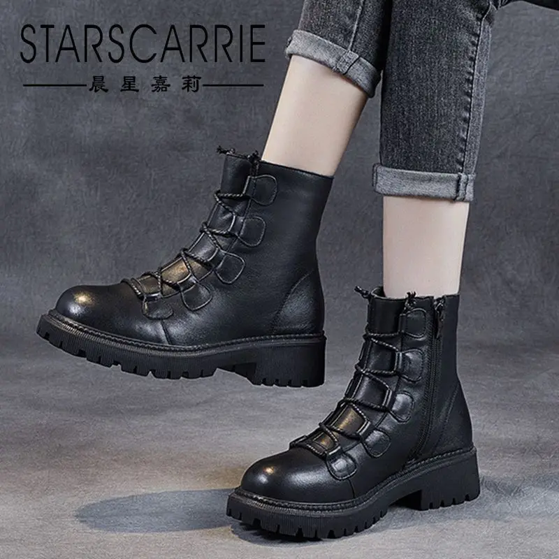 Riding boots women's British style autumn and winter 2021 new Roman short boots thick-soled boots British style short boots
Riding boots women's British style autumn and winter 2021 new Roman short boots thick-soled boots British style short boots