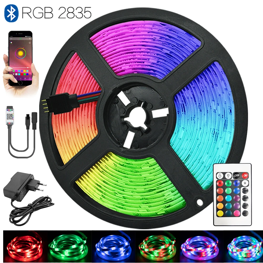 Kitchen Bedroom TV Iuces LED Strip Bluetooth Smart Control RGB 2835 12V 16.4 ft (5M) EU Plug Waterproof DIY Flexible Lamp Tape
Kitchen Bedroom TV Iuces LED Strip Bluetooth Smart Control RGB 2835 12V 16.4 ft (5M) EU Plug Waterproof DIY Flexible Lamp Tape