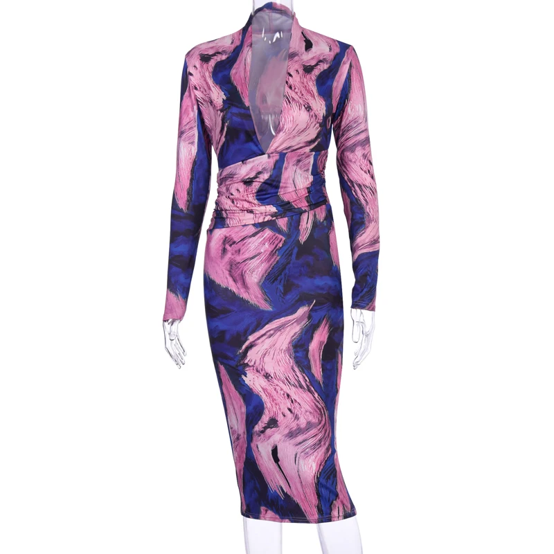 DIRTYLILY Tie Dye Print Deep V Neck Women Bodycon Dresses Sexy Fashion Party Clothes 2020 Long Sleeve Elegant Skinny Midi Dress
DIRTYLILY Tie Dye Print Deep V Neck Women Bodycon Dresses Sexy Fashion Party Clothes 2020 Long Sleeve Elegant Skinny Midi Dress