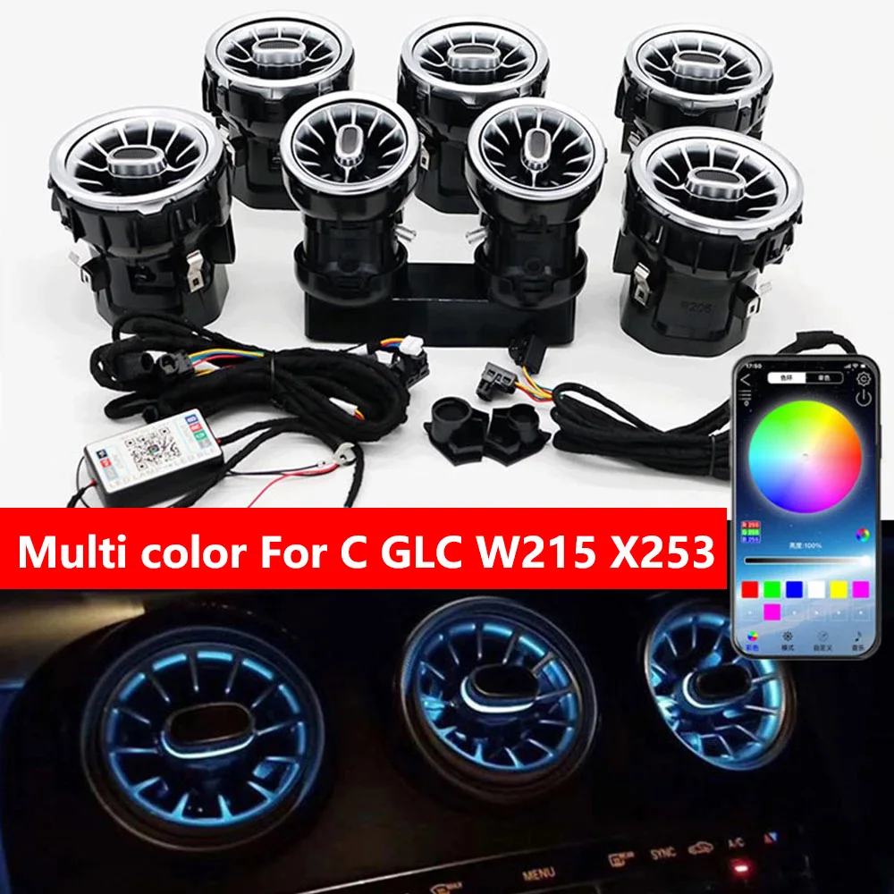 APP application control Glow Car Turbine Air outlet Multi-Color LED Ambient Light Vents For Mercedes Benz C/GLC Class W205 X253
APP application control Glow Car Turbine Air outlet Multi-Color LED Ambient Light Vents For Mercedes Benz C/GLC Class W205 X253