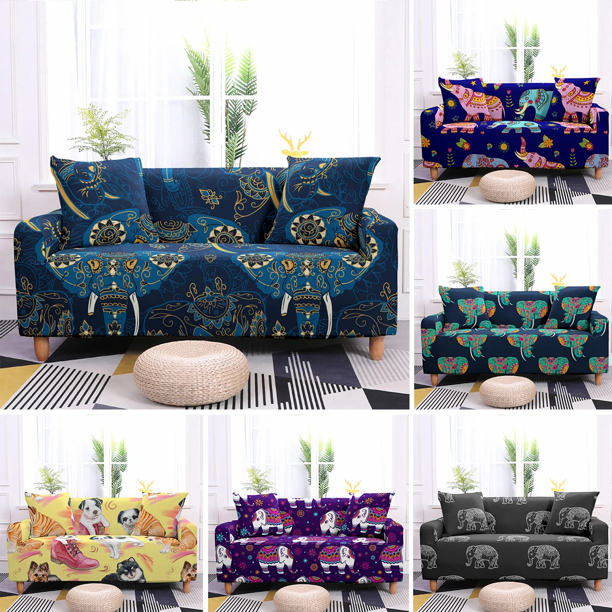 Auspicious Elephant Elastic Sofa Covers for Living Room Modern Sectional Corner Slipcovers Couch Cover Chair Protector 1-4seater
Auspicious Elephant Elastic Sofa Covers for Living Room Modern Sectional Corner Slipcovers Couch Cover Chair Protector 1-4seater