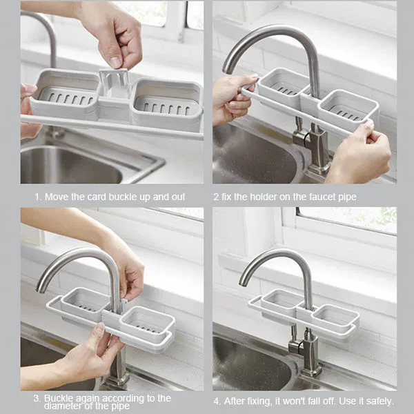 Storage Organizer for Kitchen Sink Faucet Sponge Soap Cloth Drain Rack 27.2x10.5cm Holder Shelf No Drills Required HFing
Storage Organizer for Kitchen Sink Faucet Sponge Soap Cloth Drain Rack 27.2x10.5cm Holder Shelf No Drills Required HFing