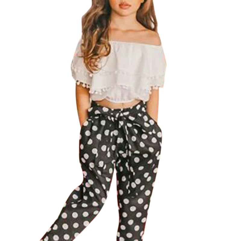 Summer Baby Girl Clothes Casual Slash Neck Children Tops T-shirt+ Polka Dot Pants Headband 3Pcs Outfits Kids Clothes Set
Summer Baby Girl Clothes Casual Slash Neck Children Tops T-shirt+ Polka Dot Pants Headband 3Pcs Outfits Kids Clothes Set