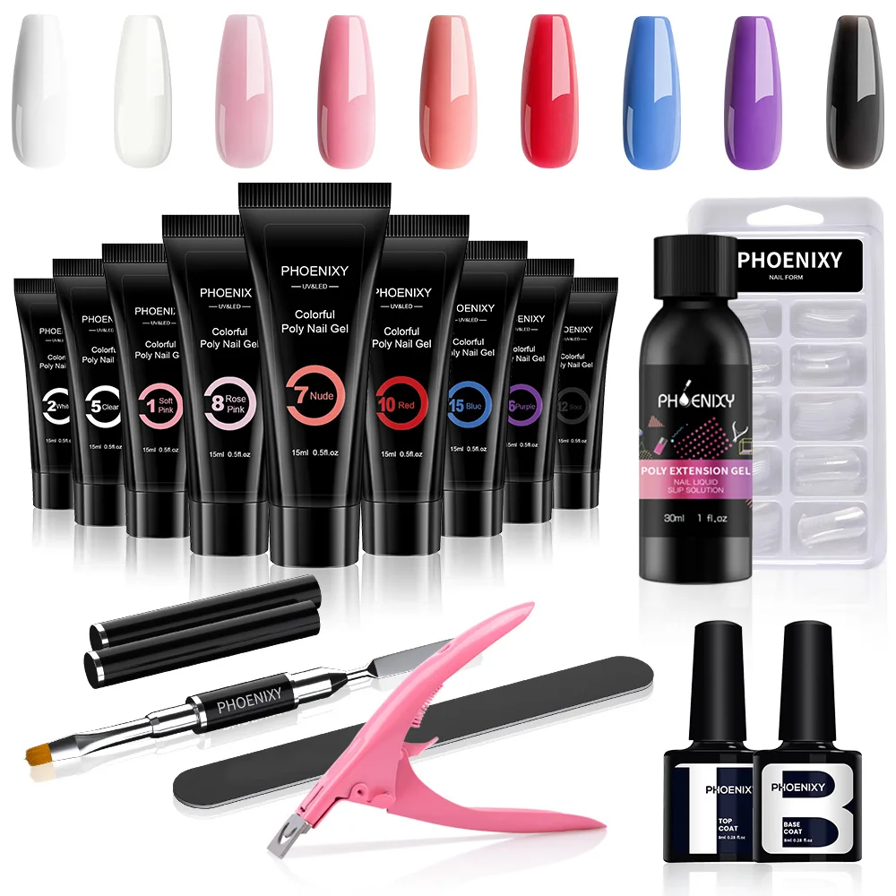 Phoenixy Poly Nail Gel kit Gel nail polish Set Nail Set UV LED Lamp Manicure Kit Gel Varnish Professional Manicure Sets Tool Kit
Phoenixy Poly Nail Gel kit Gel nail polish Set Nail Set UV LED Lamp Manicure Kit Gel Varnish Professional Manicure Sets Tool Kit