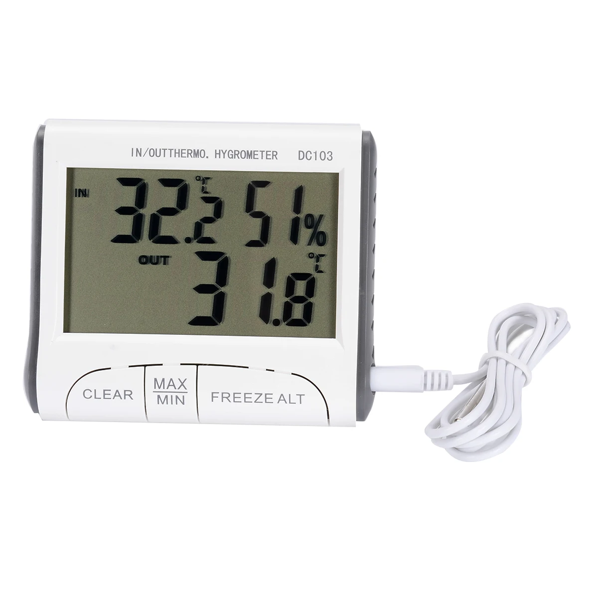 1 шт., цифровой термометр-гигрометр с ЖК-дисплеем
1 шт., цифровой термометр-гигрометр с ЖК-дисплеем