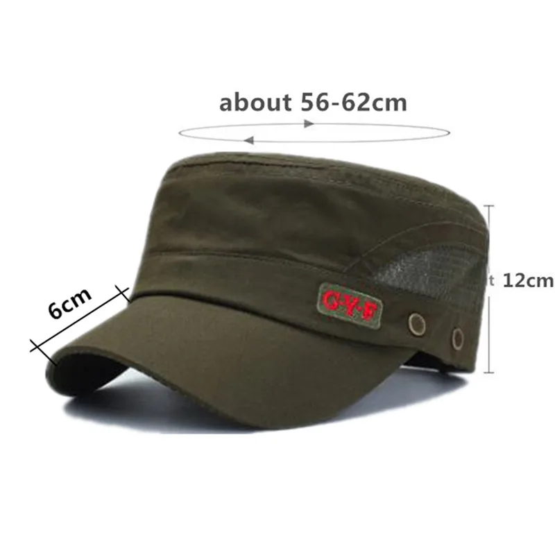 Men's Cotton breathable military hats mesh caps adjustable men New embroidery bone dad army hat male bone snapback cap flat cap
Men's Cotton breathable military hats mesh caps adjustable men New embroidery bone dad army hat male bone snapback cap flat cap