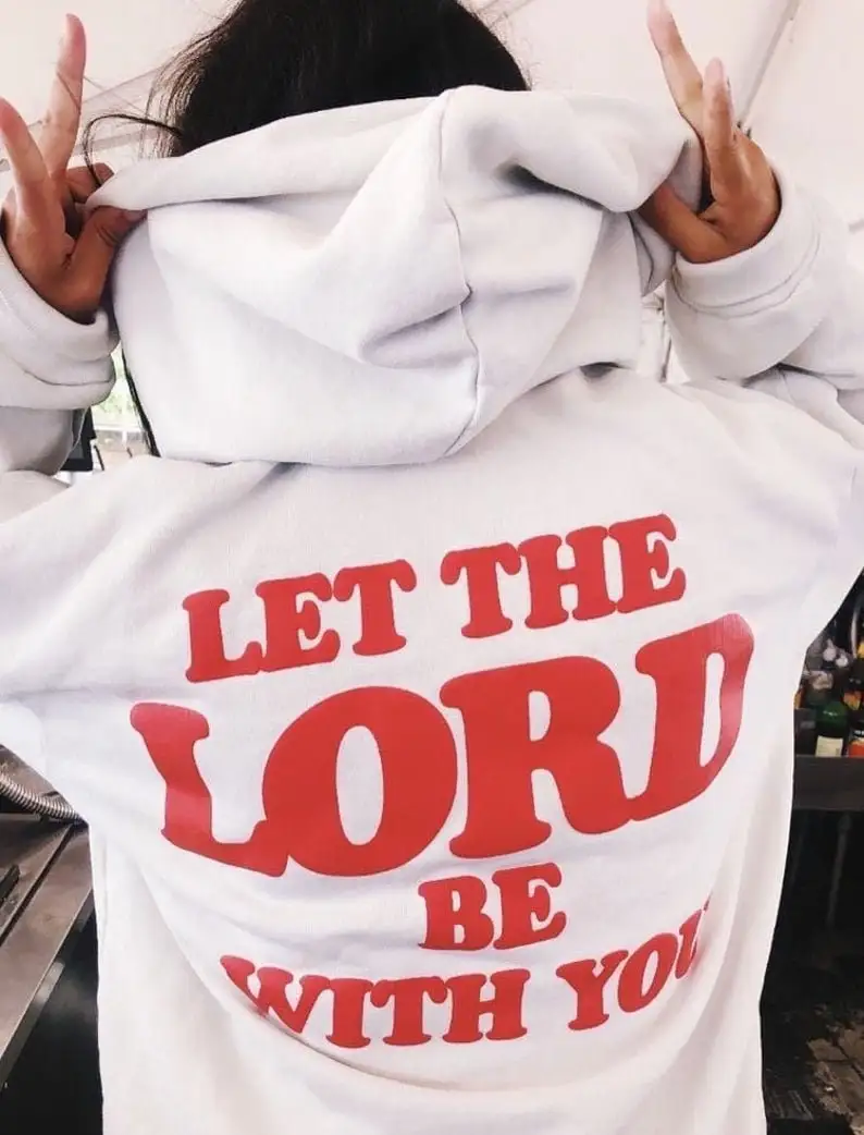 Свитер Sugarbaby Let The Lord Be With You графическая толстовка с длинными рукавами модный Tumblr