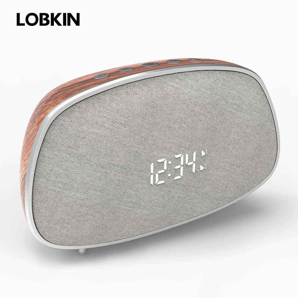 LOBKIN светодиодный беспроводной Bluetooth динамик с FM радио двойной будильник дисплей