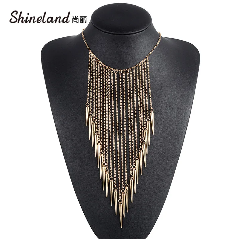 Shineland 2021 New Collar Fashion Rivet Pendant For Women Vintage Long Tassels Choker Necklace Punk Chain Gold-color Jewelry
Shineland 2021 New Collar Fashion Rivet Pendant For Women Vintage Long Tassels Choker Necklace Punk Chain Gold-color Jewelry