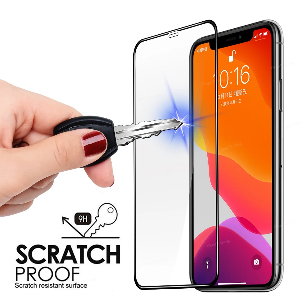 Защитное стекло с полным покрытием для iPhone 10 11 X XR XS 13 12 Pro Max защитой от царапин |