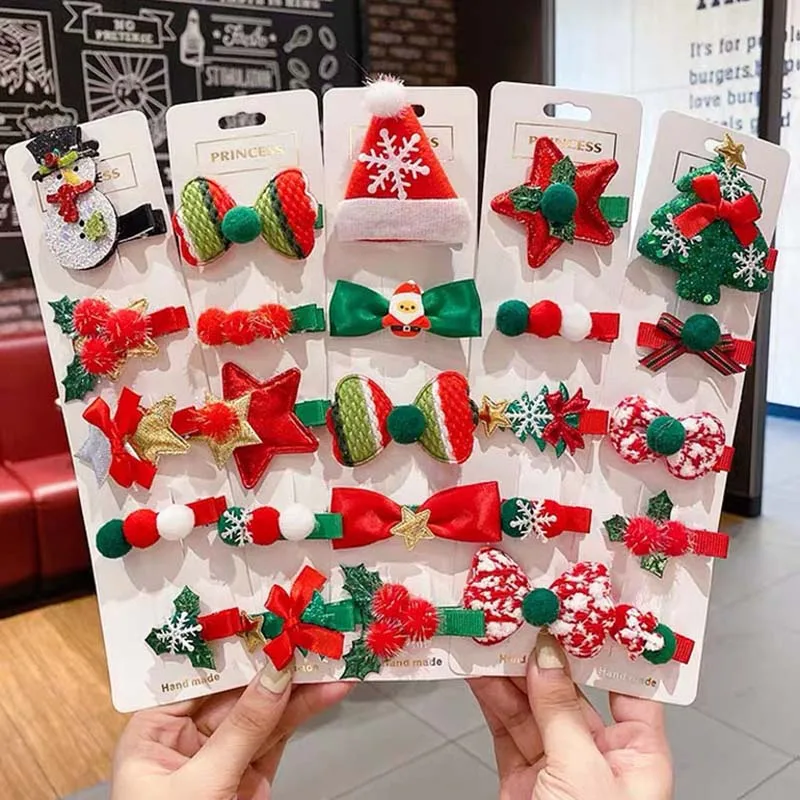 5pcs/set Christmas Bows Hair Clips Santa Claus Girl Edging Hairpin For Children Kids Festival Gifts Headwear Accessories
5pcs/set Christmas Bows Hair Clips Santa Claus Girl Edging Hairpin For Children Kids Festival Gifts Headwear Accessories