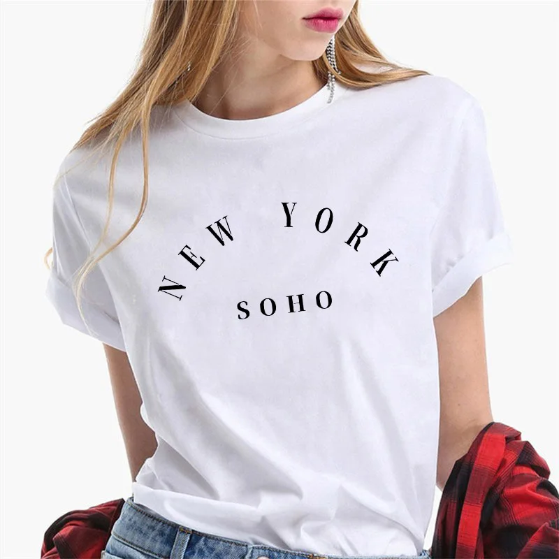 2021 Summer New York Letter Print Tshirt Harajuku T-shirt Casual T Shirt Fashion Tops White Short Sleeve Female
2021 Summer New York Letter Print Tshirt Harajuku T-shirt Casual T Shirt Fashion Tops White Short Sleeve Female
