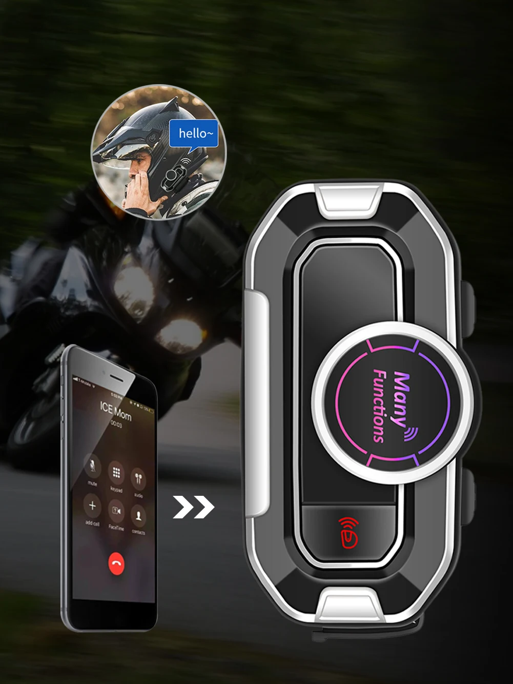 New Motorcycle Helmet Bluetooth Interphone with Microphone FM Radio Auto Answer Wireless Earpiece 30Hrs Endurance Helmet Headset
New Motorcycle Helmet Bluetooth Interphone with Microphone FM Radio Auto Answer Wireless Earpiece 30Hrs Endurance Helmet Headset