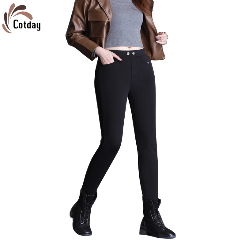 Cotday Black Skinny Thick Autumn Winter Warm 2021 New Pencil Pants High Waist Women Trousers Slim Female Legging Pencil Pants 
Cotday Black Skinny Thick Autumn Winter Warm 2021 New Pencil Pants High Waist Women Trousers Slim Female Legging Pencil Pants