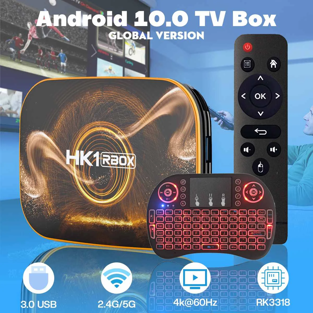 RK3318 Smart Android 10 TV Box 4K HD 2.4G 5G 3D Dual Wifi BT4.0 HDR USB 3.0 4GB 32GB 64GB RGB Light TV Receiver Media Player 
RK3318 Smart Android 10 TV Box 4K HD 2.4G 5G 3D Dual Wifi BT4.0 HDR USB 3.0 4GB 32GB 64GB RGB Light TV Receiver Media Player