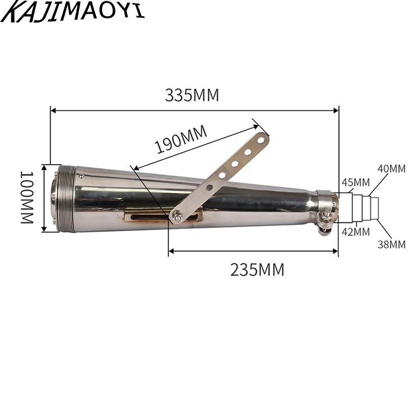 KAJIMAOYI Antique Universal 38-46mm Retro Electroplating chrome Motorcycle Muffler Exhaust Pipe Vertical Vintage Pressure Case
KAJIMAOYI Antique Universal 38-46mm Retro Electroplating chrome Motorcycle Muffler Exhaust Pipe Vertical Vintage Pressure Case