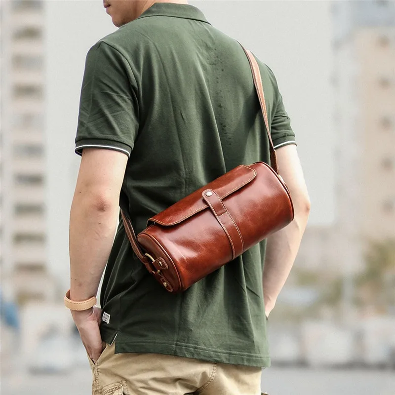 Retro fashion luxury natural real leather men's messenger bag chest bag weekend leisure cylinder small backpack shoulder bag
Retro fashion luxury natural real leather men's messenger bag chest bag weekend leisure cylinder small backpack shoulder bag