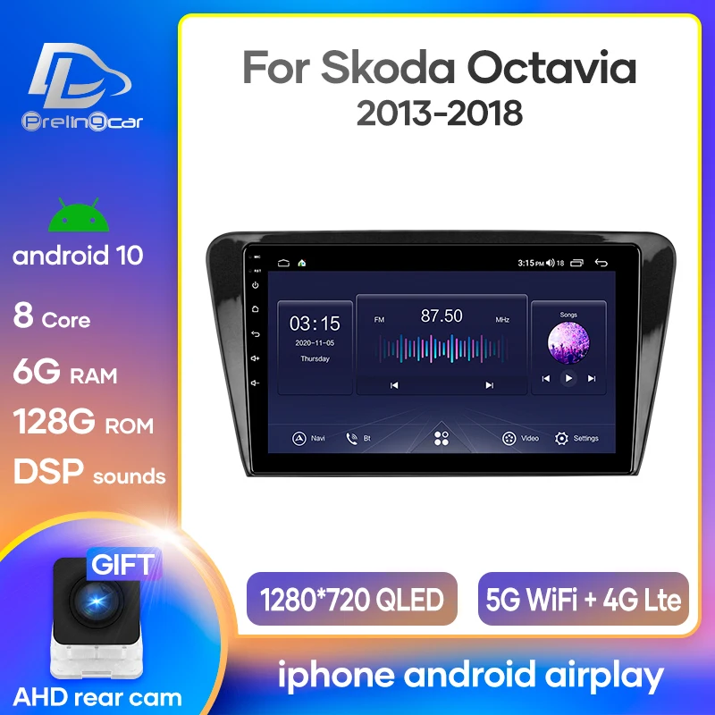 Автомагнитола prelingcar для Skoda Octavia 3 A7 2013 2018 мультимедийный видеоплеер навигация GPS