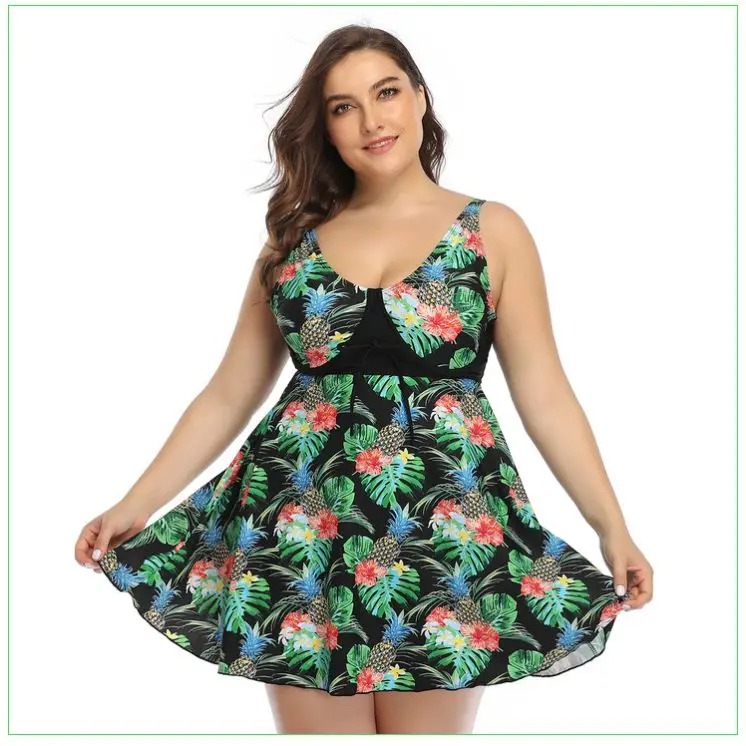 Women's Swim Suit Plus Size Swimsuits with Skirt Two Piece Tankini Set Swimdress Large Female Swimwear Black Floral Beach Wear
Women's Swim Suit Plus Size Swimsuits with Skirt Two Piece Tankini Set Swimdress Large Female Swimwear Black Floral Beach Wear