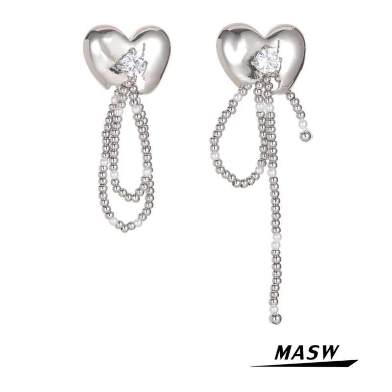 MASW Original Design Asymmetrical Beads Earrings 2021 New Trend Heart AAA Zircon Silver Plated Drop Earrings Fashion Jewelry
MASW Original Design Asymmetrical Beads Earrings 2021 New Trend Heart AAA Zircon Silver Plated Drop Earrings Fashion Jewelry