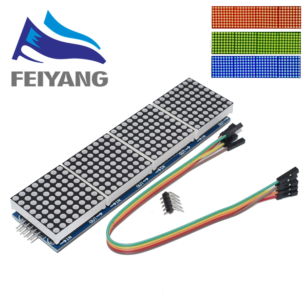 MAX7219 матричный модуль микроконтроллер 4 в одном дисплее|max7219 dot matrix module|display matrixdisplay