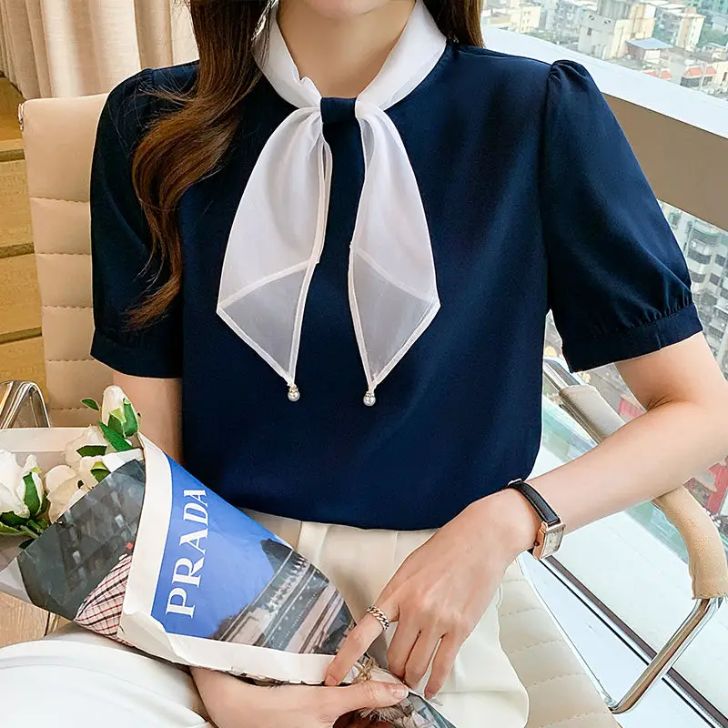 2021 New Summer Women Blouses Casual Loose Student Chiffon Vintage Shirts Fashion Solid Color Elegant Office Lady Tops Clothing
2021 New Summer Women Blouses Casual Loose Student Chiffon Vintage Shirts Fashion Solid Color Elegant Office Lady Tops Clothing