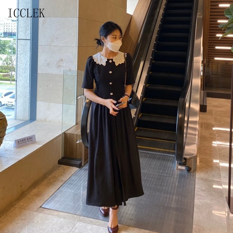 2021 Summer New Women'S Dresses Vintage Hepburn Dress Elegant Contrast Lace Stitching Round Neck Short Sleeve Dress Midi Dress
2021 Summer New Women'S Dresses Vintage Hepburn Dress Elegant Contrast Lace Stitching Round Neck Short Sleeve Dress Midi Dress