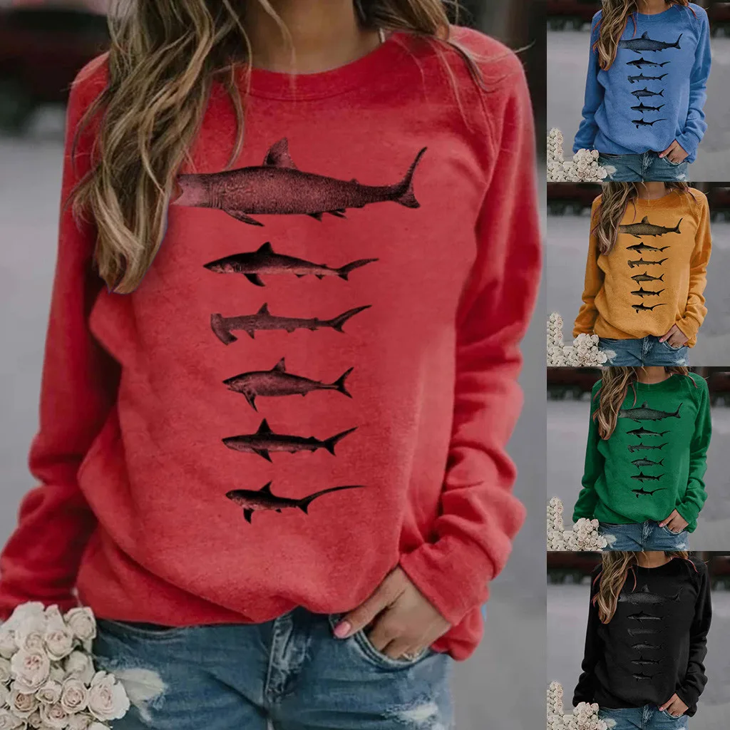 Fashion Women's Blouse Casual Print Sweatshirts Thermal Crewneck Long Sleeve T-Shirts Loose Comfy Tunic Tops Chandail New 2021
Fashion Women's Blouse Casual Print Sweatshirts Thermal Crewneck Long Sleeve T-Shirts Loose Comfy Tunic Tops Chandail New 2021
