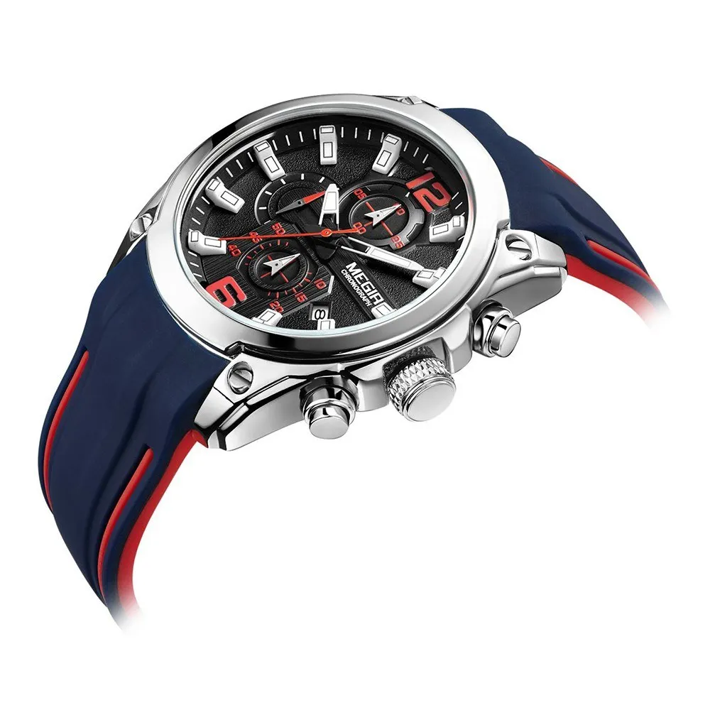 Multifunctional Luminous Chronograph 3ATM Waterproof Men's Sports Watch with Silicone Strap Calendar Day Date
Multifunctional Luminous Chronograph 3ATM Waterproof Men's Sports Watch with Silicone Strap Calendar Day Date