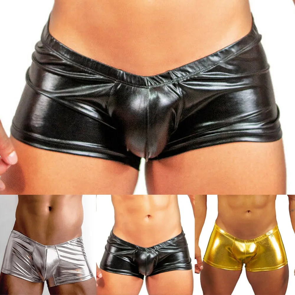 Sexy Gay Men Underwear Boxer Solid Color Clubwear Fashion Trunk Metal Tight Bandage Leather Underpant Cool Male Shorts
Sexy Gay Men Underwear Boxer Solid Color Clubwear Fashion Trunk Metal Tight Bandage Leather Underpant Cool Male Shorts