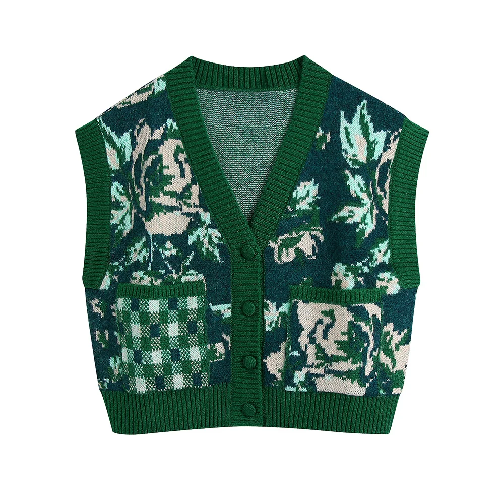 Sweaters For Women Fashion 2021 Sleeveless Button Up Patch Pocket Sweater Vest V Neck Vintage Jacquard Knitted Cardigan Sweater
Sweaters For Women Fashion 2021 Sleeveless Button Up Patch Pocket Sweater Vest V Neck Vintage Jacquard Knitted Cardigan Sweater