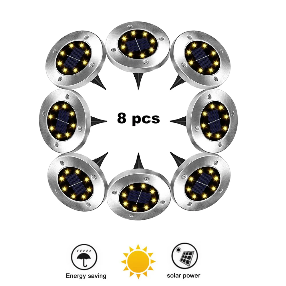 2-8pcs 8 led Solar Power Buried Stair Light Outdoor Garden Pathway Floor Deck Solar Disk Light Landscape Solar Ground Lights sma
2-8pcs 8 led Solar Power Buried Stair Light Outdoor Garden Pathway Floor Deck Solar Disk Light Landscape Solar Ground Lights sma