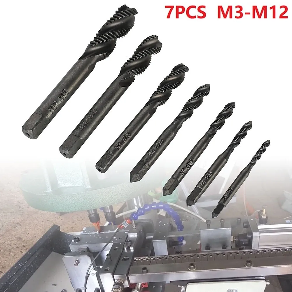 7PCS HSS Machine Screw Thread Metric Plug Tap Drill Set M3 M4 M5 M6 M8 M10 M12 Suitable For Metal Wood Through Hole Tapping Tap
7PCS HSS Machine Screw Thread Metric Plug Tap Drill Set M3 M4 M5 M6 M8 M10 M12 Suitable For Metal Wood Through Hole Tapping Tap
