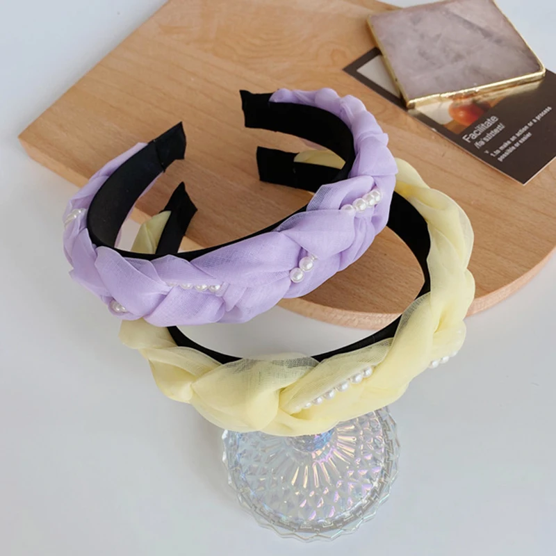 Korean Pretty Pearl Braided Head Hoop Mesh Comfortable Broad-Brimmed Headband Elegant Hair Hoop Hair Accessories Whoelsale
Korean Pretty Pearl Braided Head Hoop Mesh Comfortable Broad-Brimmed Headband Elegant Hair Hoop Hair Accessories Whoelsale
