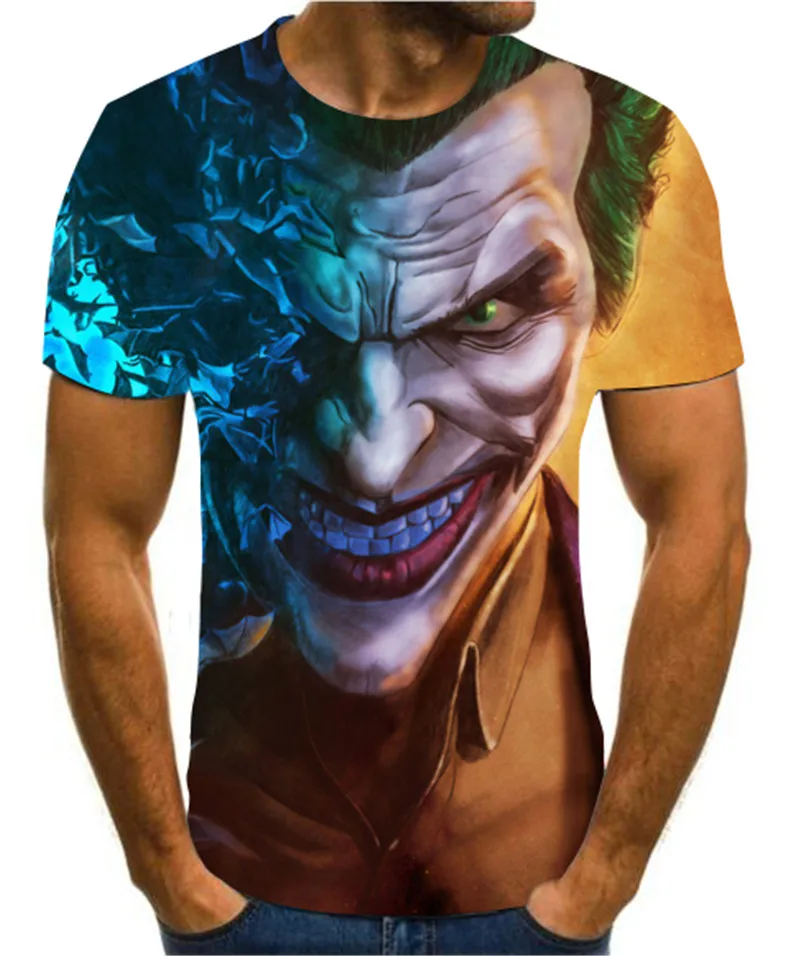 2020 trendy summer 3D printing creative design clown face casual all-around men's short sleeve street style funny T-shirt s-6xl
2020 trendy summer 3D printing creative design clown face casual all-around men's short sleeve street style funny T-shirt s-6xl