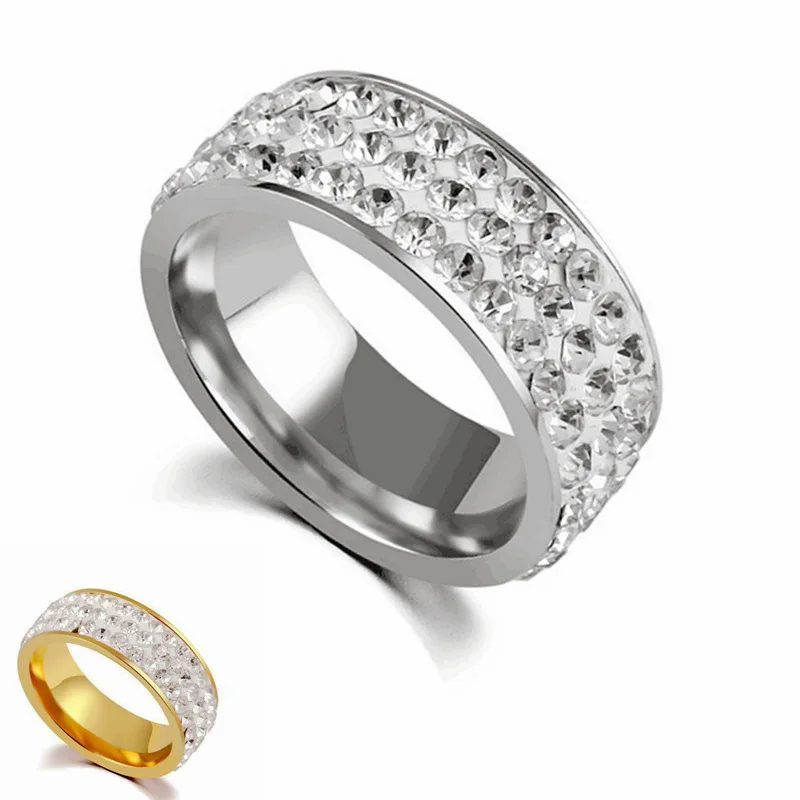 AsJerlya Vintage Retro Style Steel Ring For Women 5 Row Clear Crystal Jewelry Fashion Stainless Steel Engagement Wedding Rings
AsJerlya Vintage Retro Style Steel Ring For Women 5 Row Clear Crystal Jewelry Fashion Stainless Steel Engagement Wedding Rings