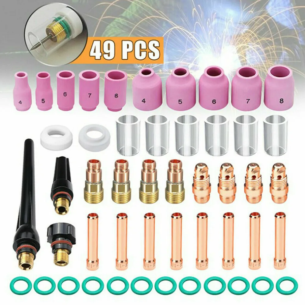 Комплект из 49 предметов для сварочных фонарь TIG, газовые линзы #10, стеклянная чаша Pyrex для фотолампы, аксессуары для ффонарь ков
Комплект из 49 предметов для сварочных фонарь TIG, газовые линзы #10, стеклянная чаша Pyrex для фотолампы, аксессуары для ффонарь ков