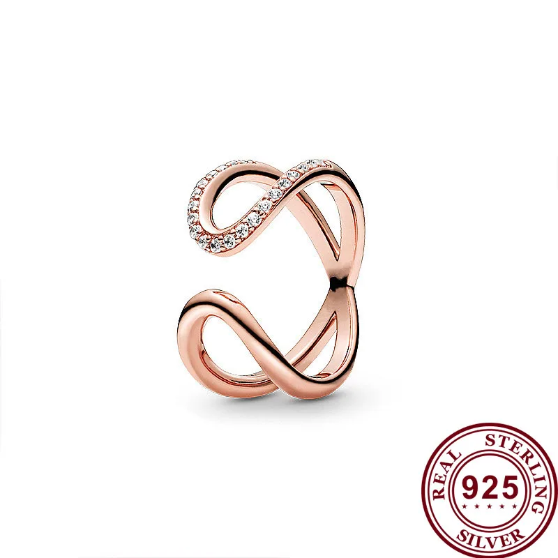 Original 925 кольцо Silver Pan Ring Rose Gold Eternal Symbol Open Pan Ring For Women Wedding Party Gift Fashion Jewelry
Original 925 кольцо Silver Pan Ring Rose Gold Eternal Symbol Open Pan Ring For Women Wedding Party Gift Fashion Jewelry