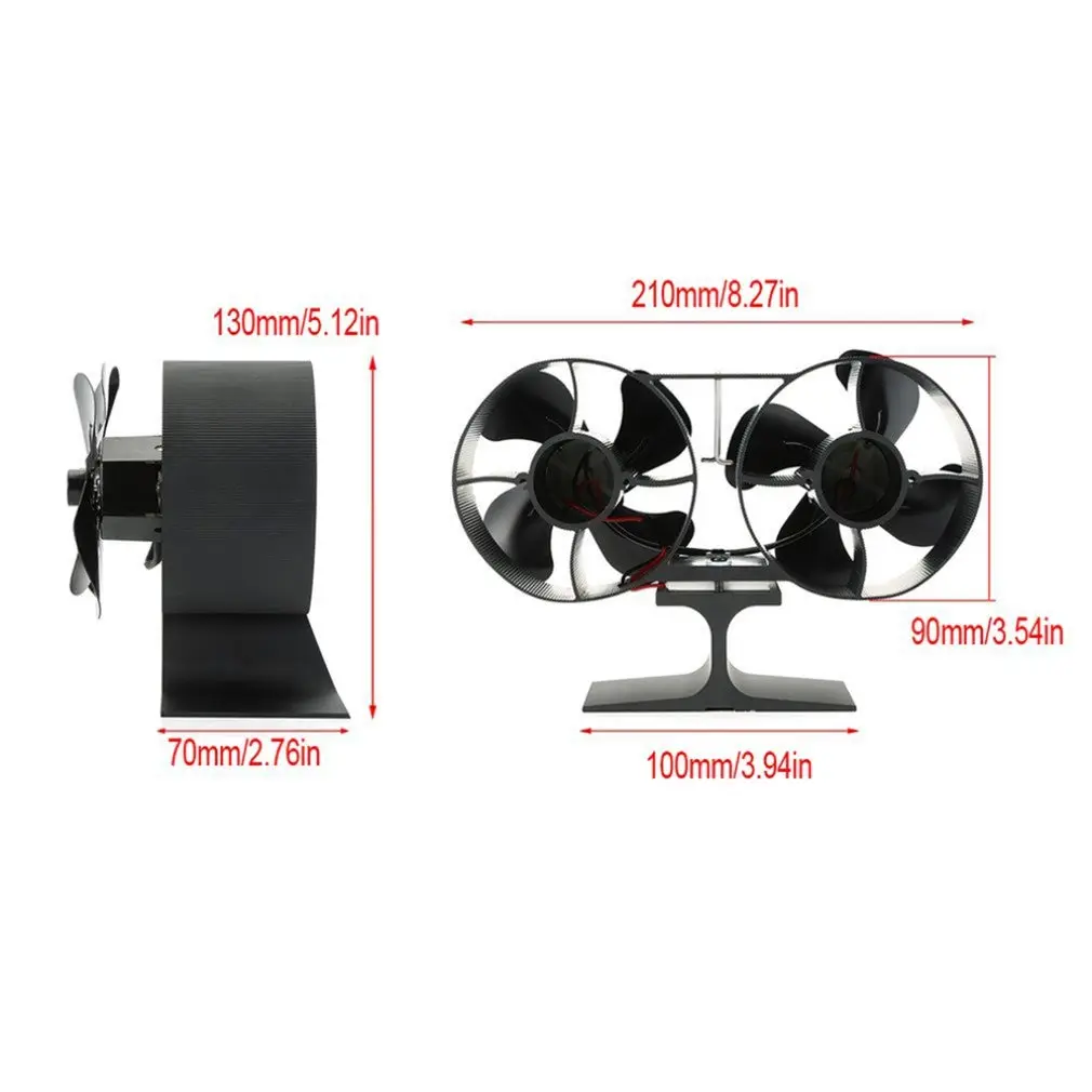 Dual Head 8 Blades Powered Stove Fan Aluminium Silent Eco-Friendly For Wood Log Burner Fireplace Fan
Dual Head 8 Blades Powered Stove Fan Aluminium Silent Eco-Friendly For Wood Log Burner Fireplace Fan