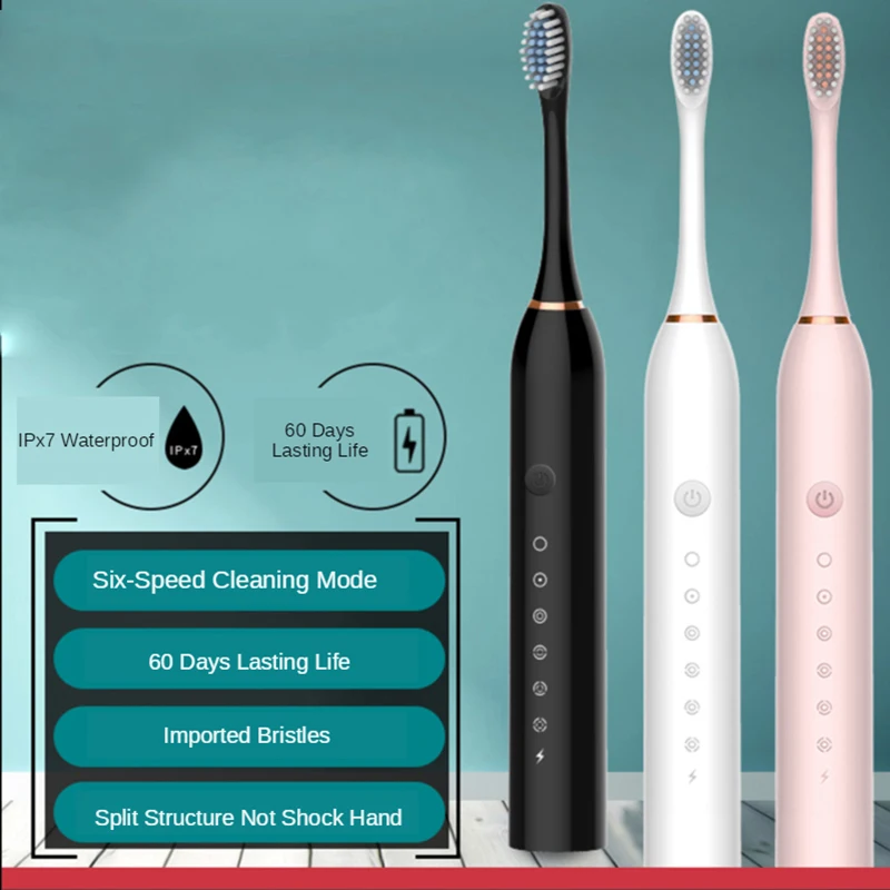 USB Rechargeable Sonic Electric Toothbrush Ultrasonic Automatic IPX7 Waterproof Whitening Teeth Tooth Brush Head Holder Adult
USB Rechargeable Sonic Electric Toothbrush Ultrasonic Automatic IPX7 Waterproof Whitening Teeth Tooth Brush Head Holder Adult