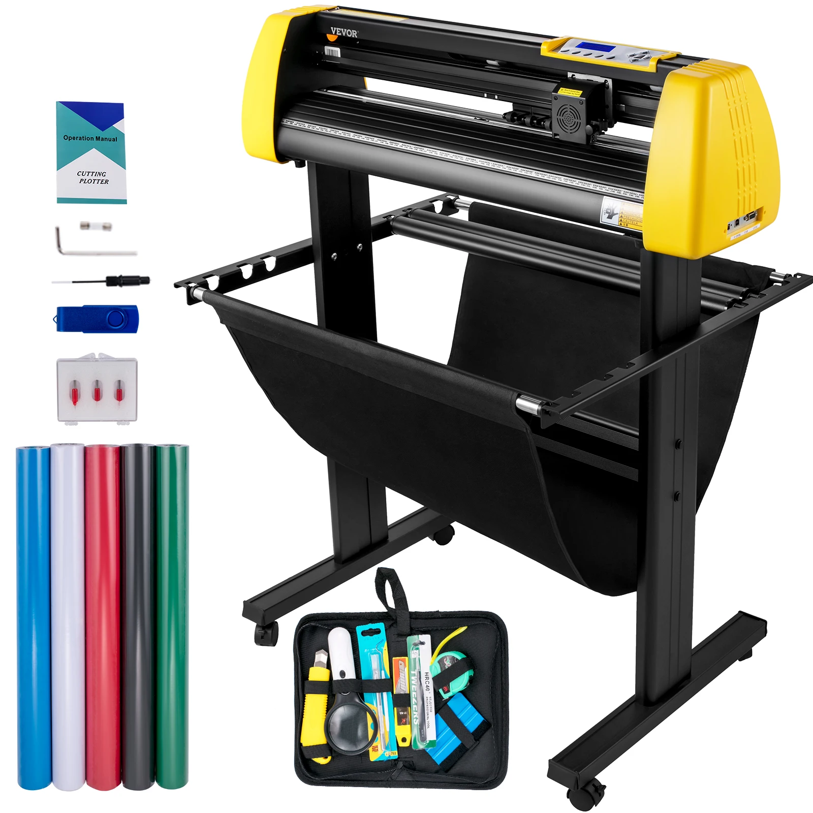 VEVOR Vinyl Cutter Machine Automatic Contour Computer Windows Software 3 Blades LCD Screen 28Inch 630MM Printer Cutting Plotter
VEVOR Vinyl Cutter Machine Automatic Contour Computer Windows Software 3 Blades LCD Screen 28Inch 630MM Printer Cutting Plotter