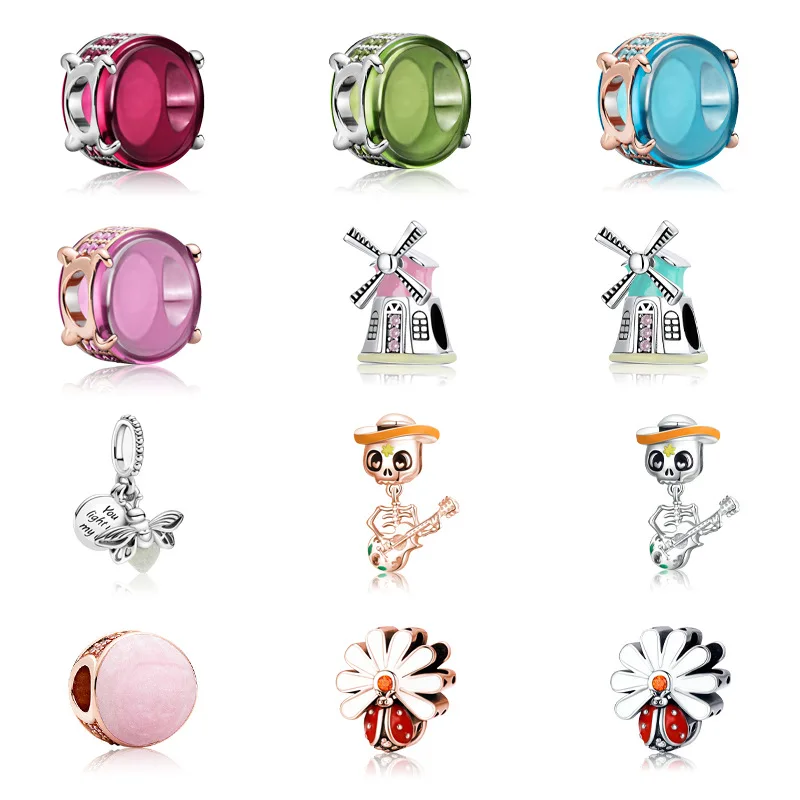 2021New 925 Sterling Silver Funny Skull Guitar Epoxy Pinwheel Daisy Charm Bead Fits Original Pandora Bracelet DIY Ladies Jewelry
2021New 925 Sterling Silver Funny Skull Guitar Epoxy Pinwheel Daisy Charm Bead Fits Original Pandora Bracelet DIY Ladies Jewelry