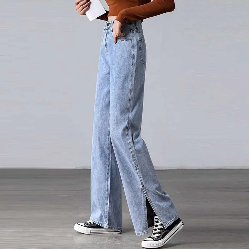 2021 High Waist Loose Comfortable Jeans For Women Thin Light-Colored High-Waisted Straight Wide-Leg Split Jeans Women
2021 High Waist Loose Comfortable Jeans For Women Thin Light-Colored High-Waisted Straight Wide-Leg Split Jeans Women