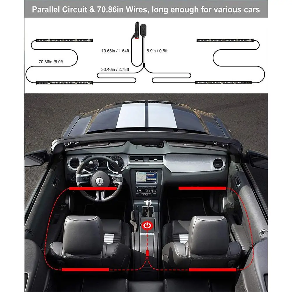 6-color RGB Bluetooth Atmosphere Light Car Interior Light RGB 15W Color Changing LED Atmosphere Light Car Led Car Light Led Auto
6-color RGB Bluetooth Atmosphere Light Car Interior Light RGB 15W Color Changing LED Atmosphere Light Car Led Car Light Led Auto